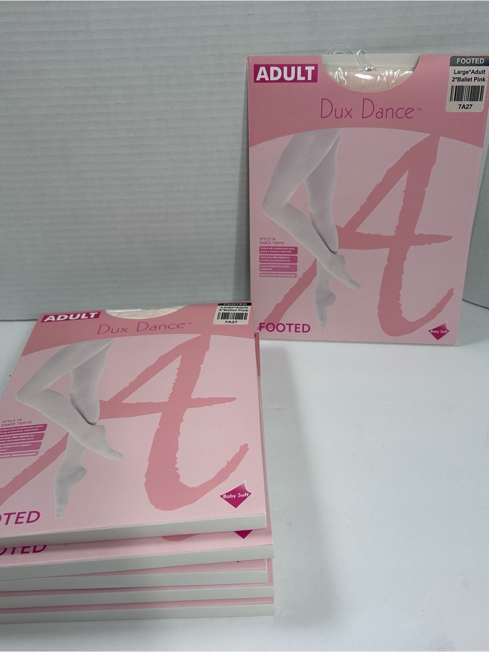 Dux Dance Tights Footed Style 7A Large Adult Ballet Pink 6 Pack
